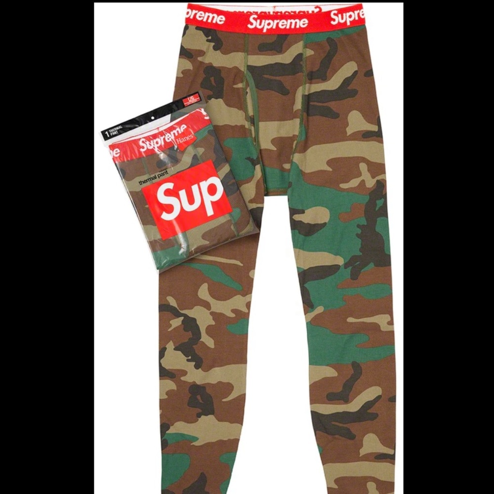 SUPREME HANES THERMAL PANT (1 PACK) FW19 WOODLAND CAMO